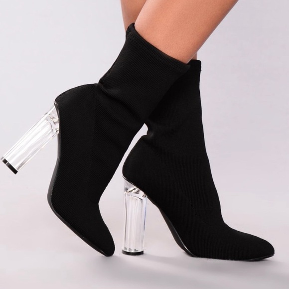 Brand New Black Lucite Heeled Boots😍 - Picture 2 of 3